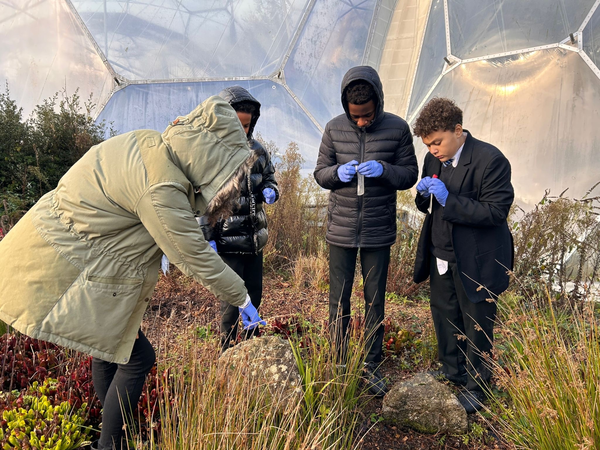 Exeter students begin hands-on science research with Eden Project visit