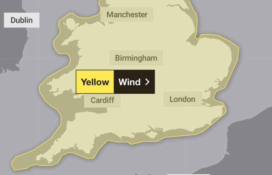 ALERT: Yellow weather warning issued by Met Office as strong winds set ...