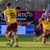 Sonny Cox fires home equaliser. Pic from PPAUK