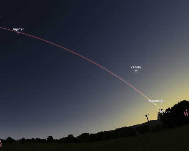 The alignment of the planets, captured by Chris Cooke, Chairman of the Plymouth Astronomical Society. Image credit: Chris Cooke