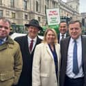 Mel Stride MP at yesterday's rally in Westminster