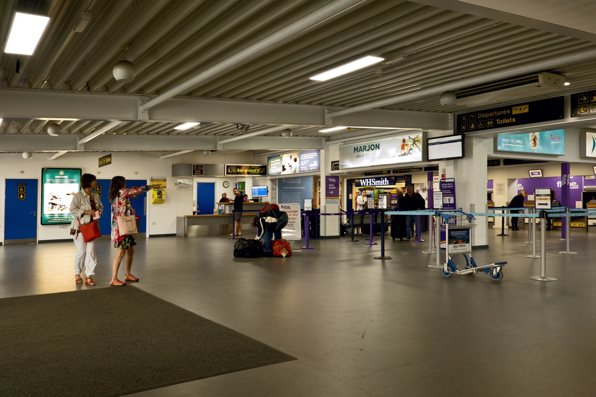 Flights have been impacted by strong winds blowing across the South West