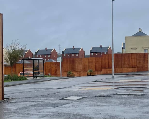   School Square, Sherford, where four new buildings, including apartments, retail spaces and a nursery, have been given the planning green light. 