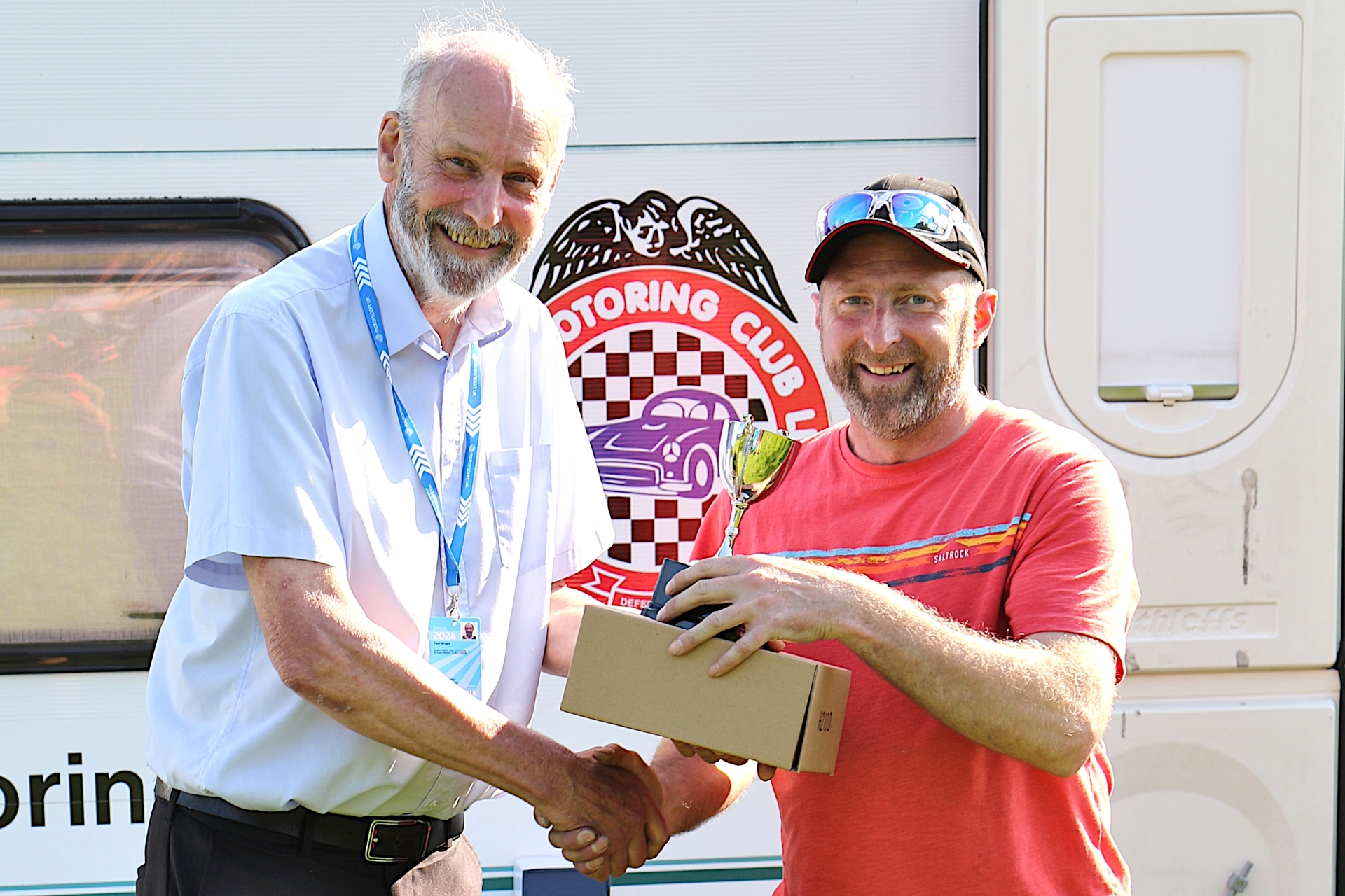 Ed receiving his FTD Award from Chief Scrutineer Paul Wright - Wiscombe Wildlife Auto 2024