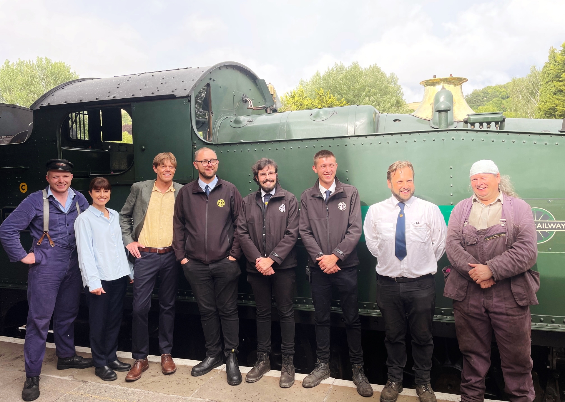 Beyond Paradise actors Kris Marshall and Zahra Ahmadi at South Devon Railway