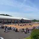 Spectators line the ringside barriers to watch the livestock classes unfold