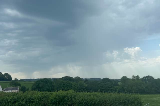 Weather and clouds look heavy on Dartmoor earlier this afternoon