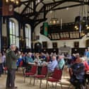 Mayor Cllr Steve Hipsey talking at Tavi Thanks