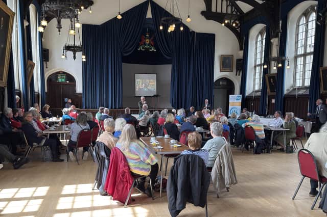Mayor, Cllr. Steve Hipsey speaking to the assembled groups at Tavi Thanks, 2026