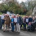 A recent protest over housing at Violet Lane, Tavistock with MP Geoffrey Cox