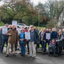 A recent protest over housing at Violet Lane, Tavistock with MP Geoffrey Cox