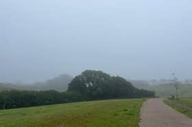 The weather has been rather bleak and misty, as pictured here in the South Hams