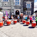  A group of drummers in Bedford Square at last year's fringe
