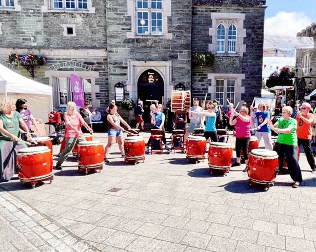  A group of drummers in Bedford Square at last year's fringe