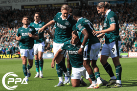 Goal celebrations as Plymouth Argyle defeated Stockport at home in September 2025