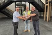 (L-R) Teignbridge District Council Projects Manager Peter Briscoe, Prime Build Site Manager Neil Fraser and Prime Build contracts manager Warren Smith