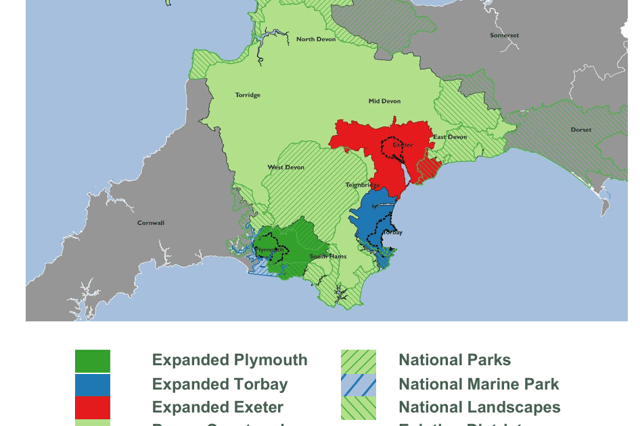 The new boundaries of each area