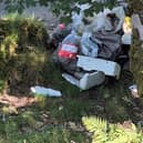 Fly-tipped waste near the leat at Burrator Reservoir, pictured earlier today