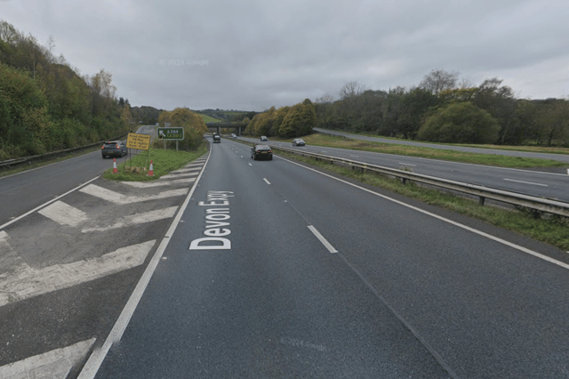 The A38 southbound was blocked near Buckfast