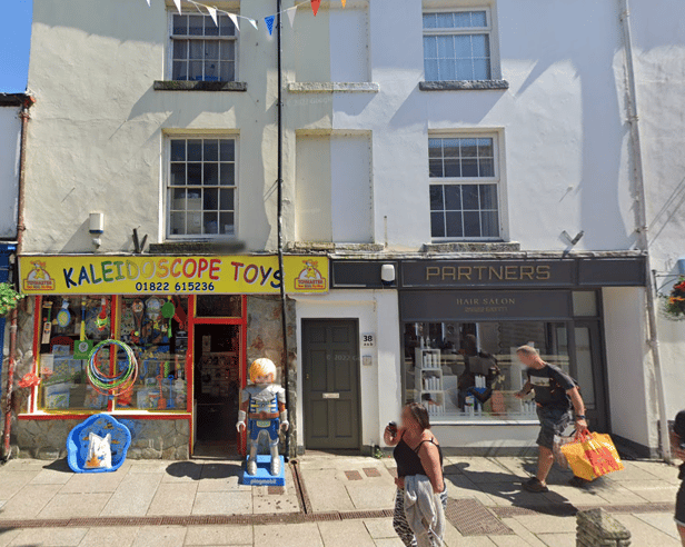 The former Kaleidoscope Toys building in Tavistock, pictured in June 2022