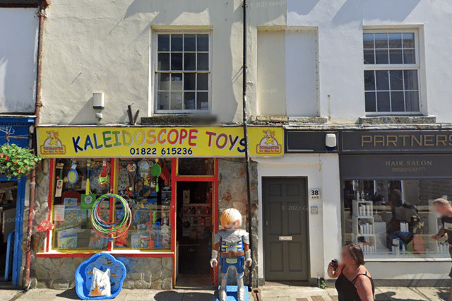 The former Kaleidoscope Toys building in Tavistock, pictured in June 2022