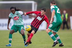 Tavistock AFC face off against Plymouth Argyle in a wet and windy friendly in July 2019