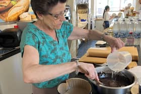 Sue Rogers of the Fat Mouse Dairy was still able to make teas and cakes by bringing in water from her home outside the village