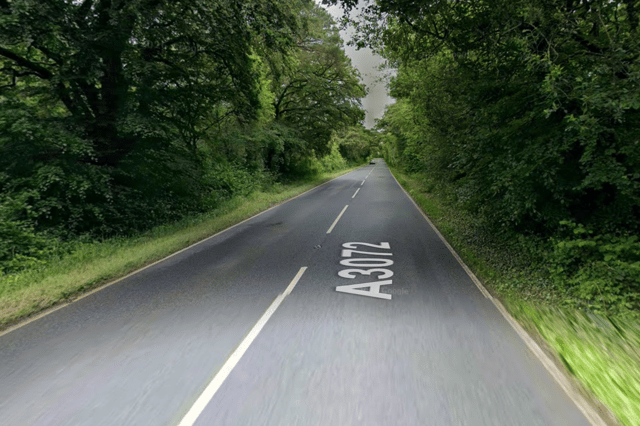 The A3072 between Garlands Farm and Highampton