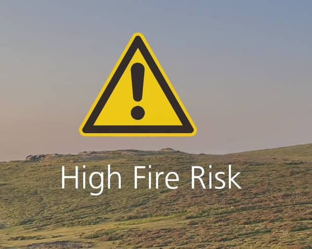 High Fire Risk warning on Dartmoor
