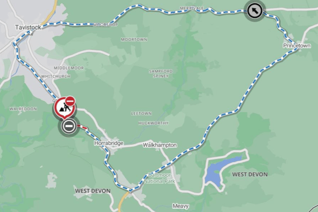 The signed diversion in place for drivers