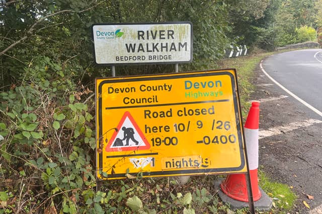 The A386 between Grenofen Cross and Bedford Bridge will close overnight this week