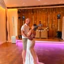 "This photo was taken at Matt and Sarah’s wedding, just one week before their lives changed completely."