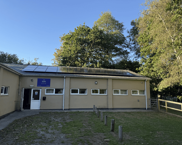 The Scout Hut in Bovey Tracey with its new solar panels