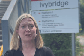 South West Devon MP Rebecca Smith at Ivybridge station