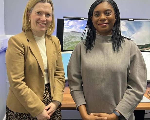 Rebecca Smith, MP for South West Devon (L) and Kemi Badenoch, Leader of the Conservative Party (R)