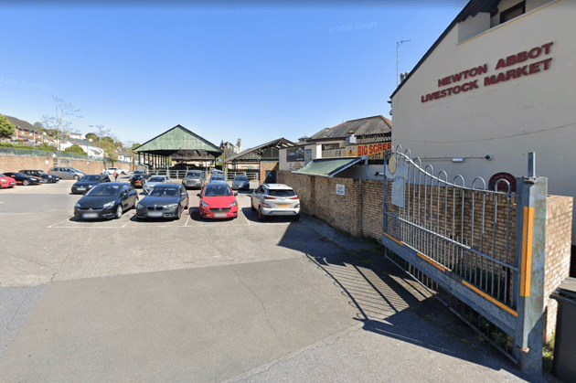 Two pedestrians were injured in a collision at Newton Abbot’s Cattle Market car park