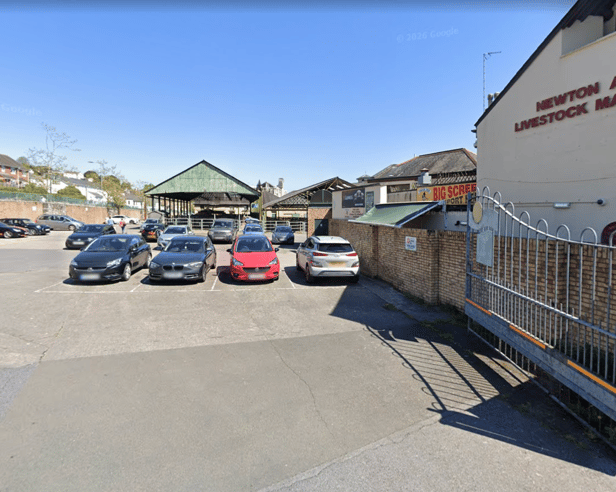 Two pedestrians were injured in a collision at Newton Abbot’s Cattle Market car park