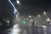 Pictures of Storm Éowyn in 2025 taken on the promenade at Penzance. It was a powerful and record-breaking extratropical cyclone which hit Ireland, the Isle of Man and the United Kingdom