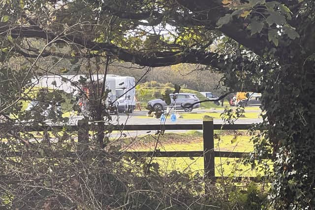 Film crews and production vehicles have been spotted at the former RAF Harrowbeer airfield in Yelverton