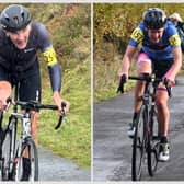 National age-group champion Tony Symons (Left) and Rachael Malthouse (Right) at the British National Hill Climb Championship