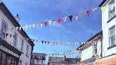 Bunting in Chagford for the Music Day Credit- Proper Job Facebook