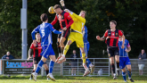 The Lambs attacking the Exmouth goal (Credit- Dave Crawford)