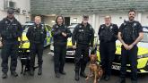 Police dogs Jasper and Skye visit Dartmoor schools (Image- D&C Police)