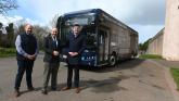 Stagecoach Torbay operations manager Jay Clark,  highways councillor Adam Billings and Stagecoach SW MD Peter Knight 
