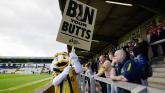 Torquay United and mascot Gilbert backing Bin Your Butts campaign