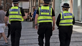 Pictured: Officers on patrol in Exeter city centre