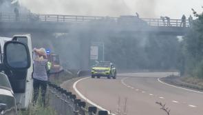 LIVE: Vehicle fire near Exeter Airport closes A30 in both directions