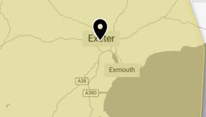 Yellow wind warning for Exeter: strong gusts and heavy rain expected on Tuesday
