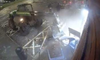 CCTV footage shows suspects arriving in stolen vehicles before ramming the store and fleeing the Plympton area (Credit- D&C Police)