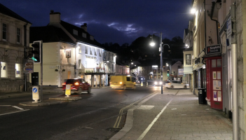 Fore Street, Okehampton at night Credit- John Lucas